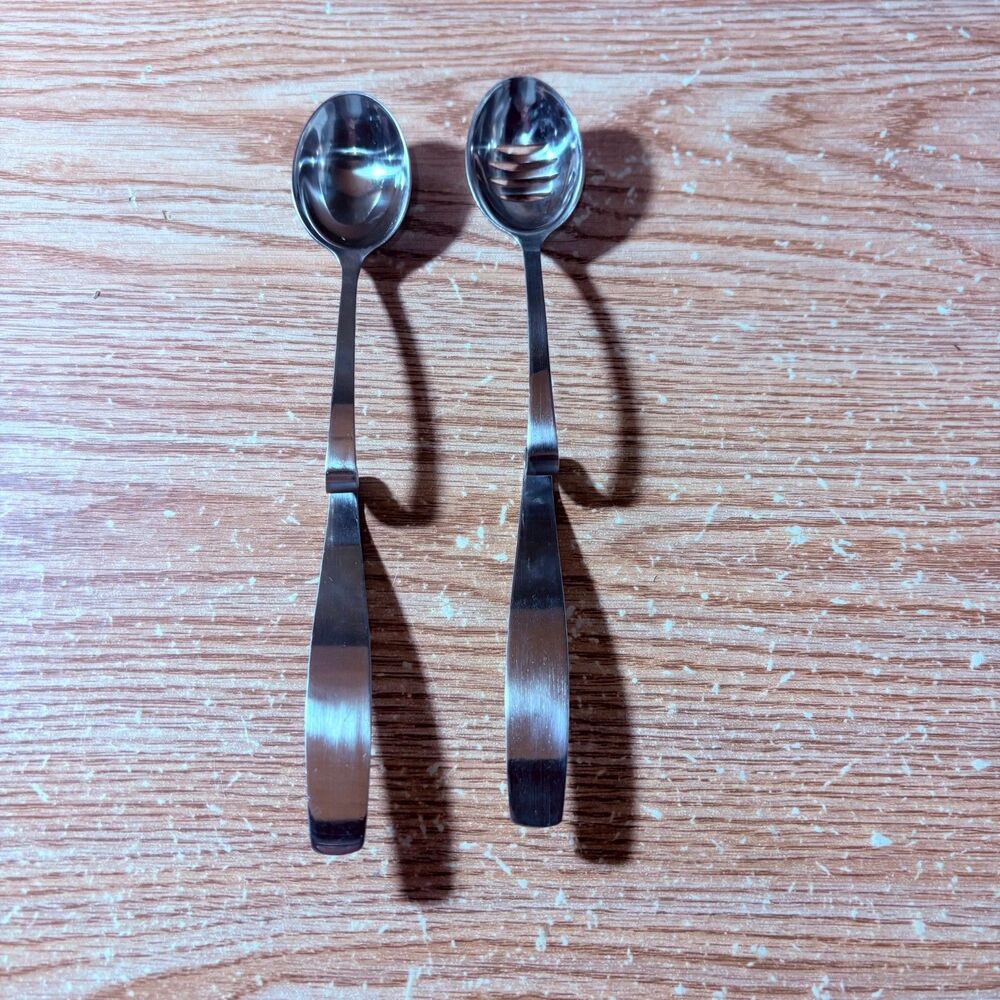 Rest-Able Tea Spoons Solid And Slotted Stainless Steel